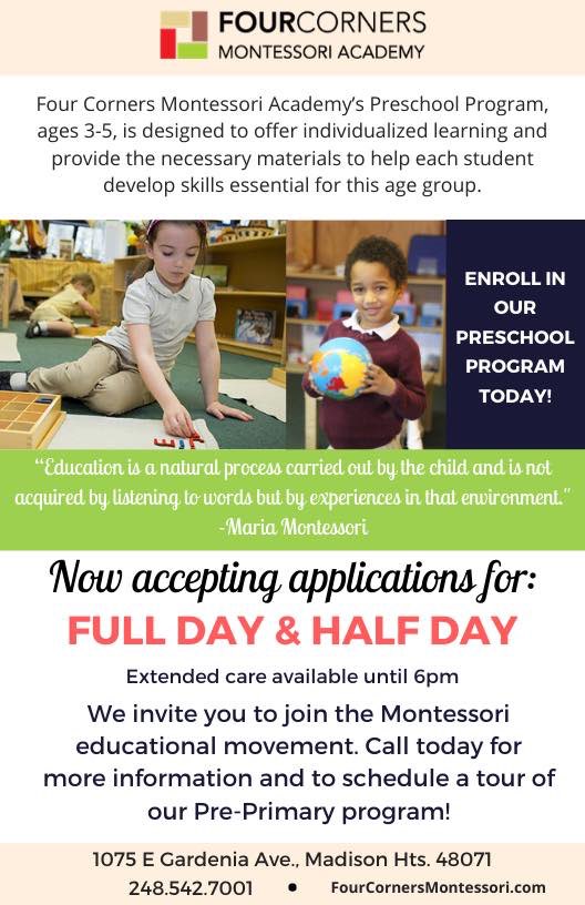 johndohm's tweet photo. We had the privilege to have Ms Maya and Ms Sara teach our son for 3 yrs of pre-school at FourCorners #Montessori The knowledge he came home w/ to share w/ us was incredible, along the way learning about kindness, peace and love to make this world a wonderful and better place. https://t.co/npJGf771BG