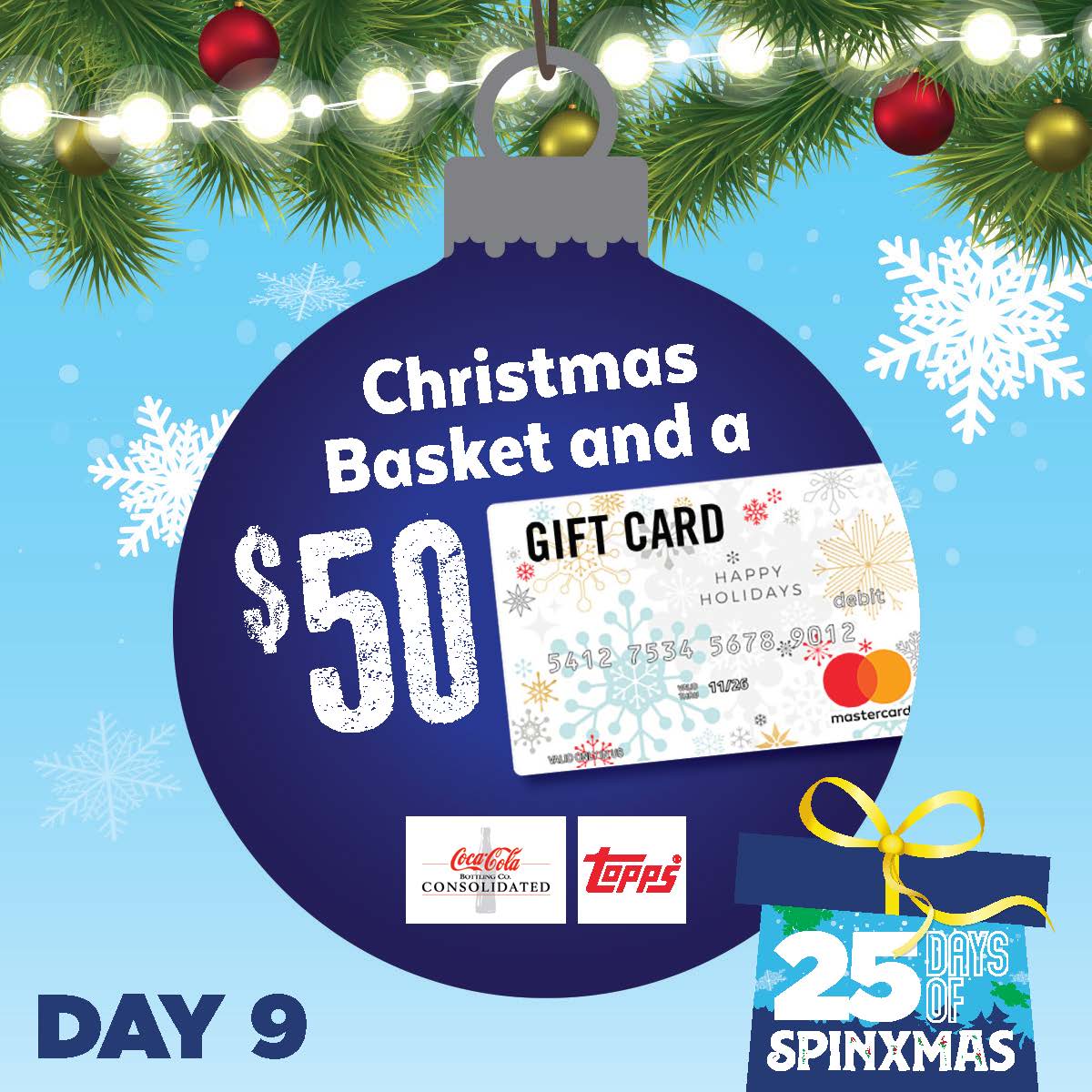 TheSpinxCompany's tweet image. Spinxmas day 9!🎅 Today, we are giving away a Gift Basket full of Christmas goodies, Coke Merch, &amp;amp; a $50 Visa Card from Topps! Follow our page &amp;amp; retweet this post to enter!🎄 We'll pick 1 winner from FB, Twitter, or Instagram at 7 PM today! #spinx #makinglifeeasier
