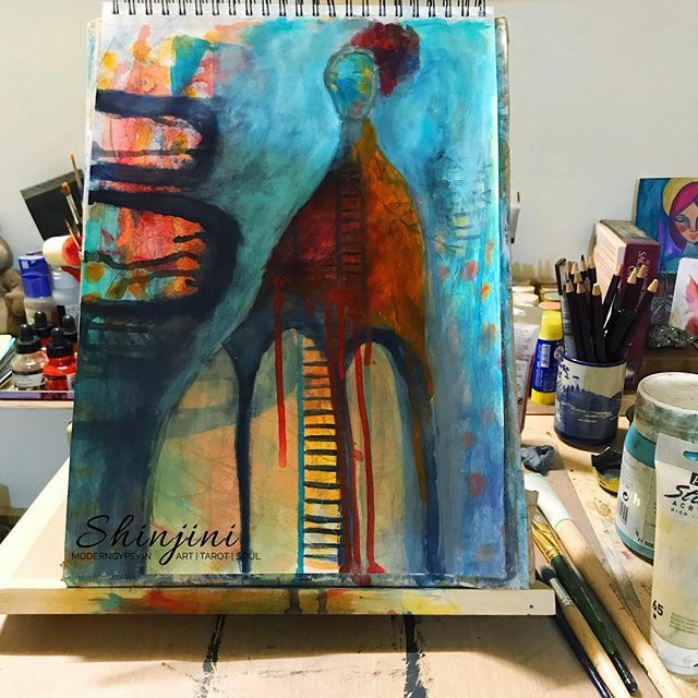 Modern_Gypsy's tweet photo. Day 62/#the100dayproject
Well, well, look who showed up!
All the portals and the mystery. I can’t wait to see what will unfold next!
.
.
.
.
.
#100daysofpaintingintuitively #the100dayproject2019 #artisticprocess #intuitivepainting #intuitiveart #intui… https://t.co/h6GC6zctmy https://t.co/tcLjL31PXq
