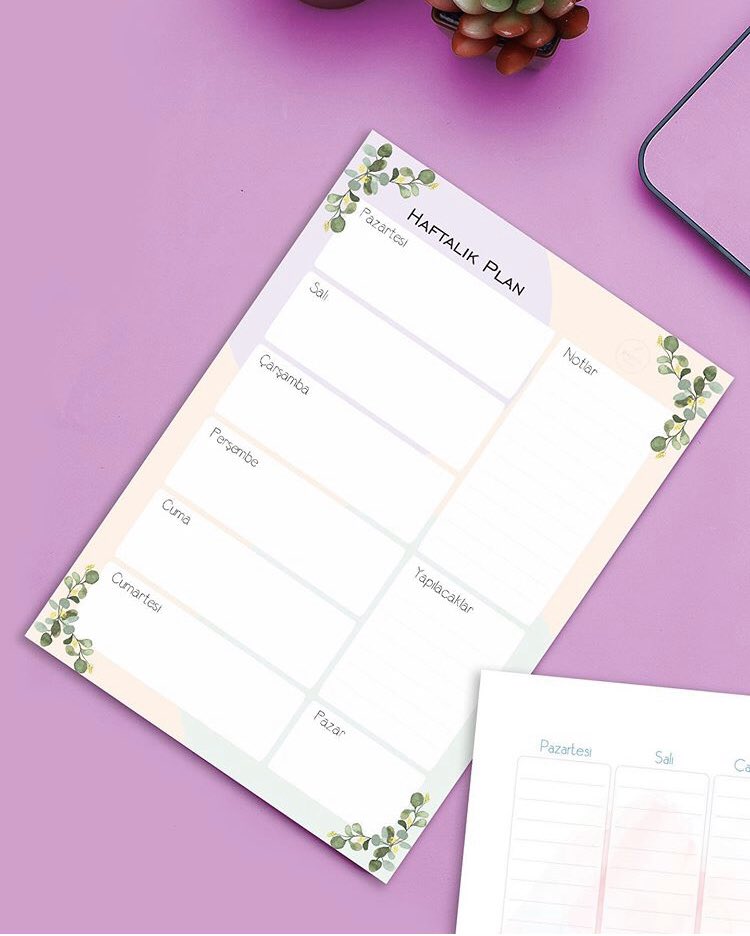 Floral Haftalık Planlayıcı🌿
➡️ shopier.com/2158099 
#alışveriş #2020 #planner
