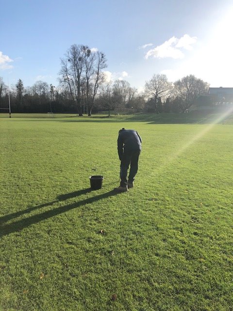 Mundane Task repairing divots! but necessary after the weekend. well done Alex, keep up the hard work ! <a href="/teamrbcs/">@teamRBCS</a> <a href="/ReadingBlues/">ReadingBlues</a> <a href="/RBCS1stXI/">RBCS 1st XI Football</a>