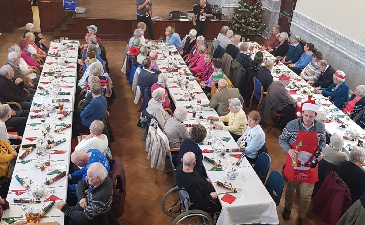 gregsmith_uk's tweet photo. A lovely lunchtime spent volunteering at Waddesdon Hall, serving lunches (and wine) at the over-60s lunch organised by the Parish Council. Hugely important annual event, bringing people together at Christmas. #christmaselection https://t.co/BhdxtM7kCN