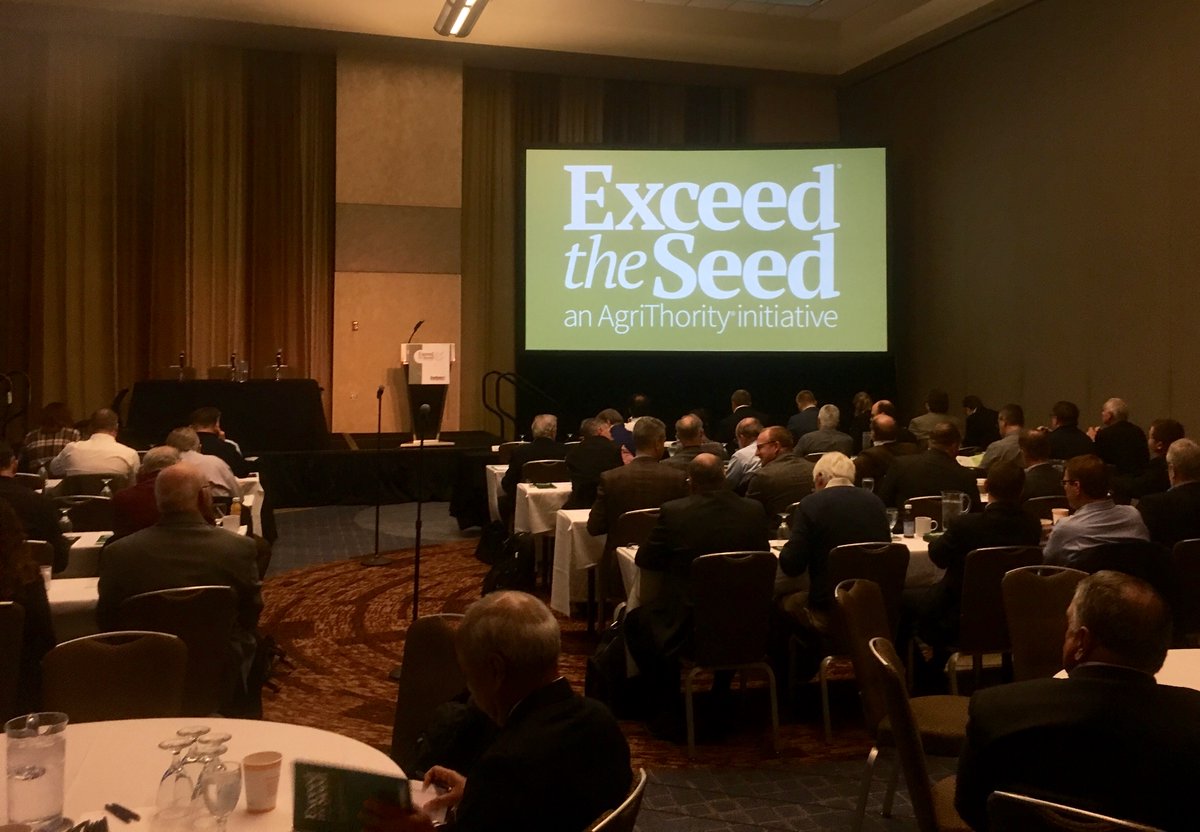 AgriThority's tweet photo. The 7th Annual #ExceedTheSeed Symposium is officially underway! We are excited for a wonderful morning of presentations about seed technology and innovation. #ETS19 https://t.co/JJGExieJtV