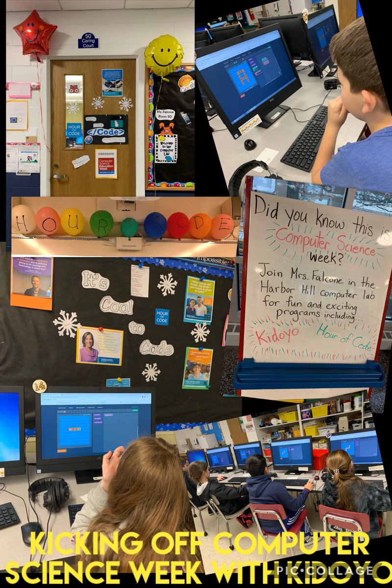 HHTechLab1's tweet photo. Whoโs excited for #ComputerScienceWeek2019 Ss began with @kid_OYO this morning #code ๐ฉ๐ฝโ๐ป ๐จโ๐ป @jlopezRoslyn https://t.co/2fXLCz8pC3