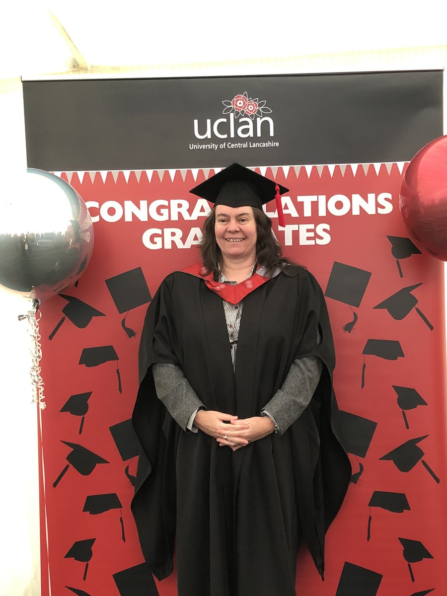 DIsabilityNW's tweet photo. So proud of our colleague Debs Bradshaw from @PrestonPrideUK who tiday is a #Uclangraduate a masters in leadership & management @UCLan https://t.co/0YwIo55Wga