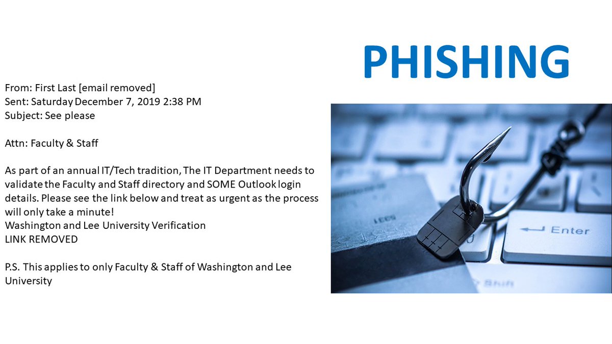 wluits's tweet photo. New #phish attempt targeting W&amp;L users with the subject line "See please". If you receive this email, do not click. Please forward to spam@wlu.edu https://t.co/XTHJvAnZde