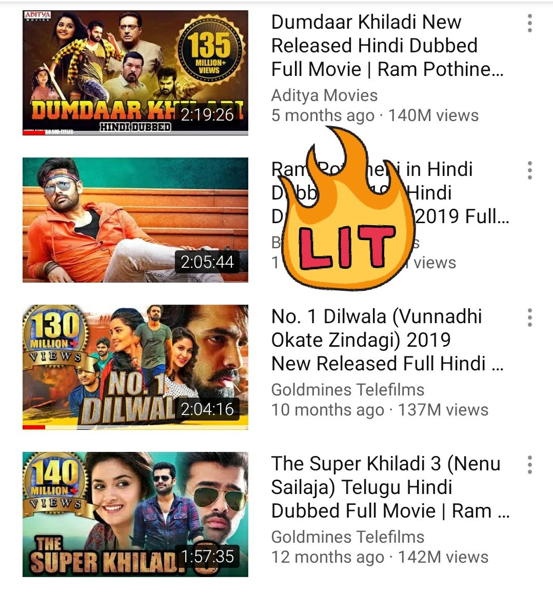 SR_sayz's tweet photo. Our Ustaad @ramsayz is ruling YouTube with three #137M+ viewed and #1M+ liked movies 😍🔥🔥
Only South Indian Actor to achieve this! Remember the name -Energetic Star💫 RAm POthineni😎😍💞
#1MLikesForHGPKHindiDub
#1MLikesForDumdaarKhiladi ❤ https://t.co/FWqMYaCxAq