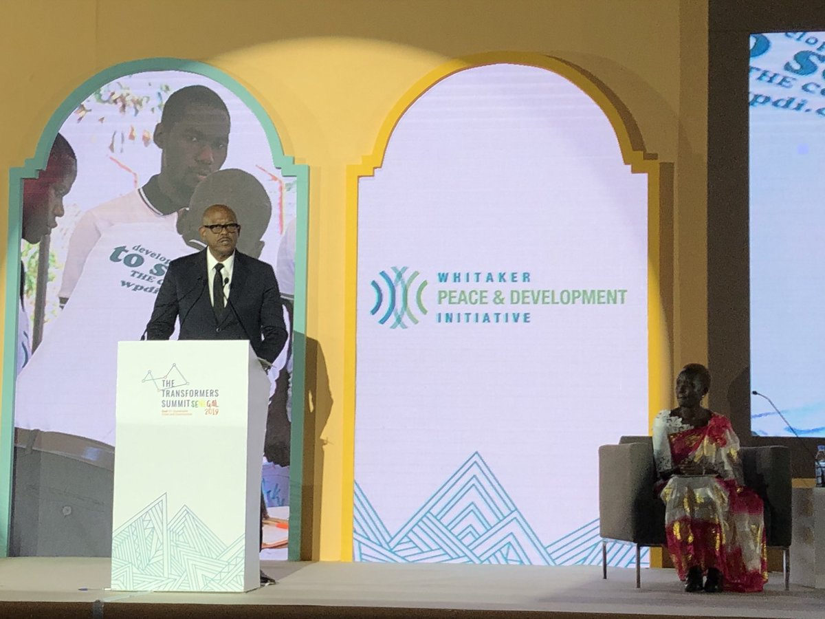 ForestWhitaker's tweet photo. Truly inspiring to share the stage at the #TransformerSummit with Magdalena, a @connectWPDI #youthpeacemaker from #SouthSudan and real transformer who makes every day an opportunity to bring peace and sustainable change in her community. https://t.co/QF3w664qiV