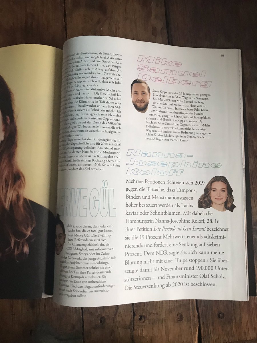 Nanna-Josephine Roloff (@njroloff) on Twitter photo Ich bin sehr gerührt, dass <a href="/zeitcampus/">ZEIT Campus</a> mich in die Liste der #30bis30 aufgenommen hat.
Danke für diese Wertschätzung meiner Arbeit gegen die #tampontax ❤️ Ich bin sehr gerührt, dass <a href="/zeitcampus/">ZEIT Campus</a> mich in die Liste der #30bis30 aufgenommen hat.
Danke für diese Wertschätzung meiner Arbeit gegen die #tampontax ❤️