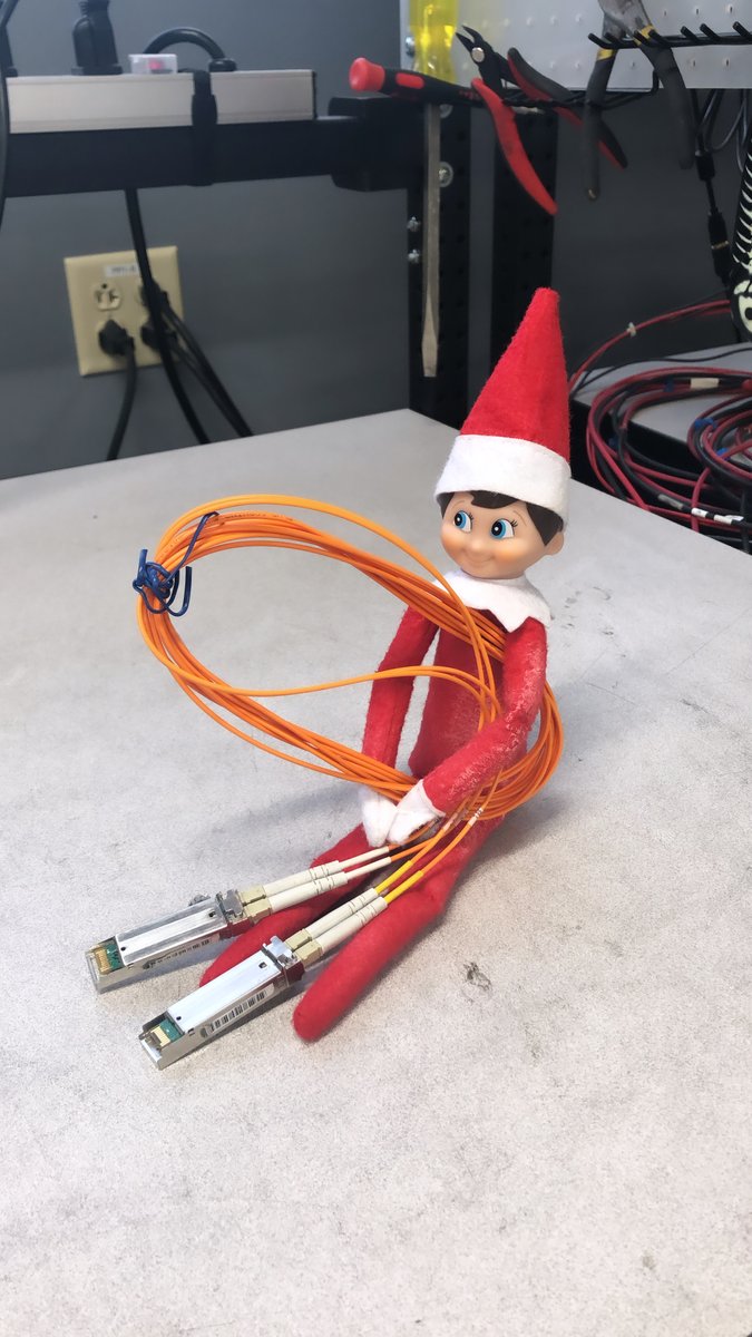 vardata's tweet image. Cousin Eddie has already found a cable to kiss under the mistletoe...or maybe a couple of cables. 🤭👀👀 #elfontheshelf