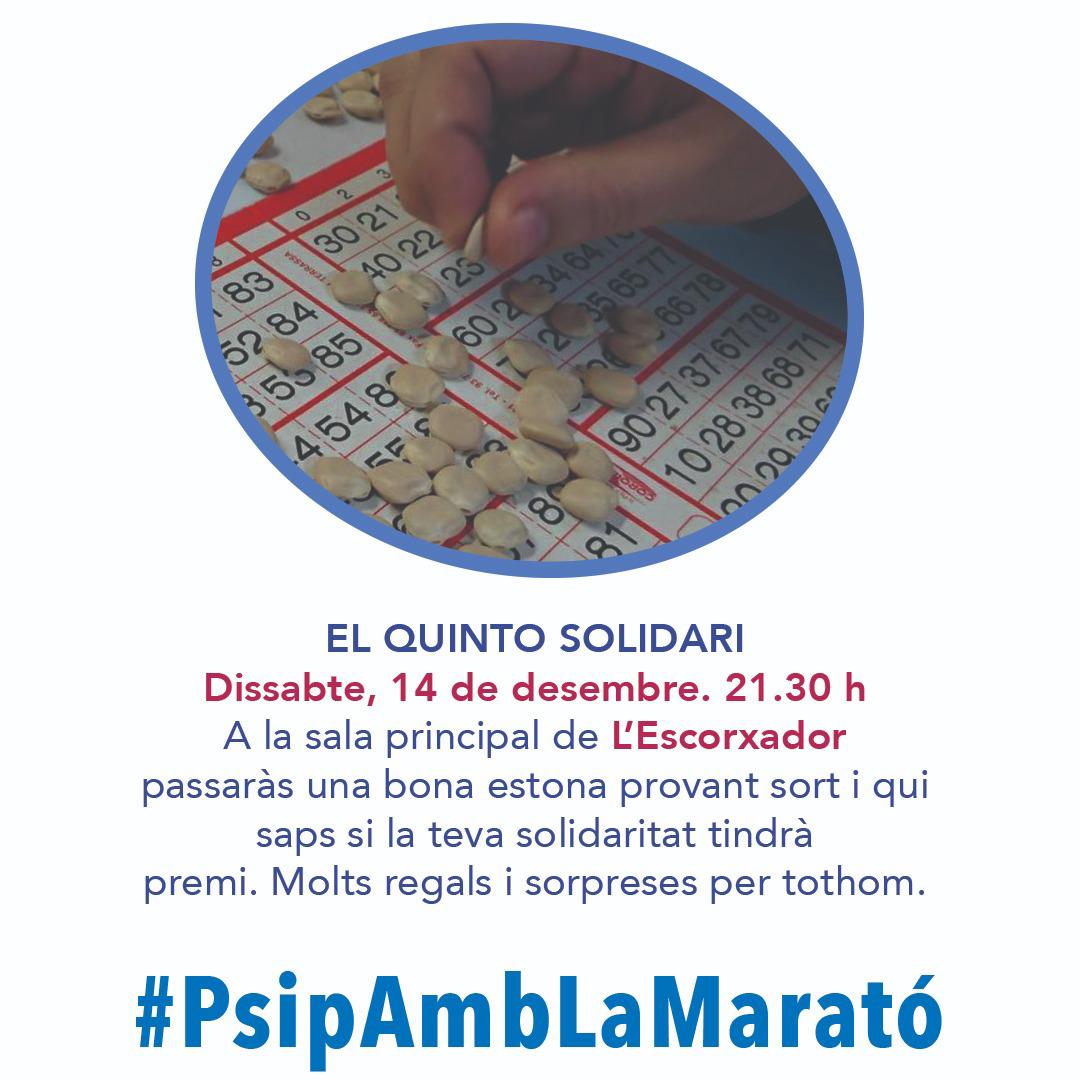 Un cop més arriba la #MaratoTV3 a Palau-solità i Plegamans! I amb ella també arriba el Quinto Solidari!! Dissabte a les 21.30 a l'Escorxador! Grans estones i bons premis per importants causes!! <a href="/palauplegamans/">Ajuntament Palau-solità i Plegamans</a> <a href="/RadioPalau/">Ràdio Palau</a>