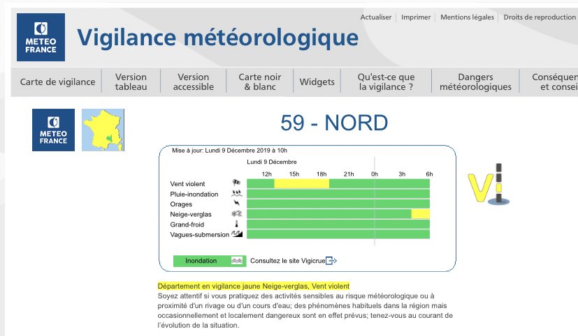 prefet59's tweet photo. 🌨❄️ Le département du #Nord placé en vigilance jaune #NeigeVerglas, dans la nuit de lundi à mardi 10 décembre.
⚠️ Soyez vigilants.
Tenez vous au courant de l’évolution de la situation : https://t.co/LunW7VFRvH https://t.co/hJf4M8ycWv