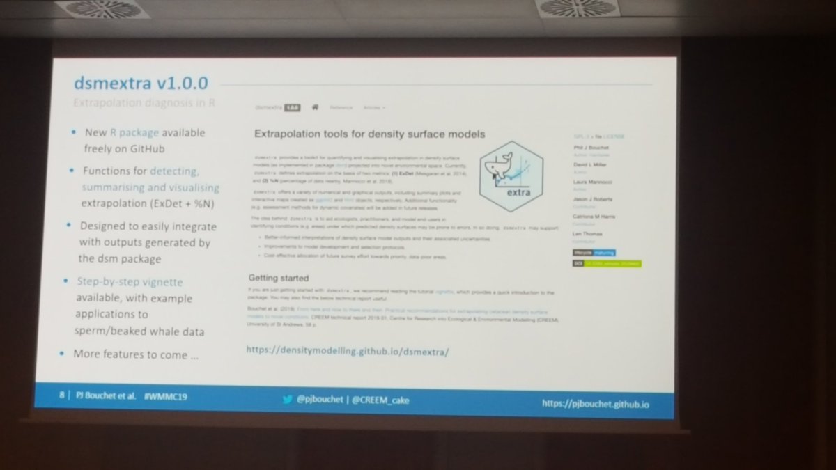 Attending #WMMC2019. Interesting looking tool for assessing how far you're extrapolating from your observed covariate space when making predictions.