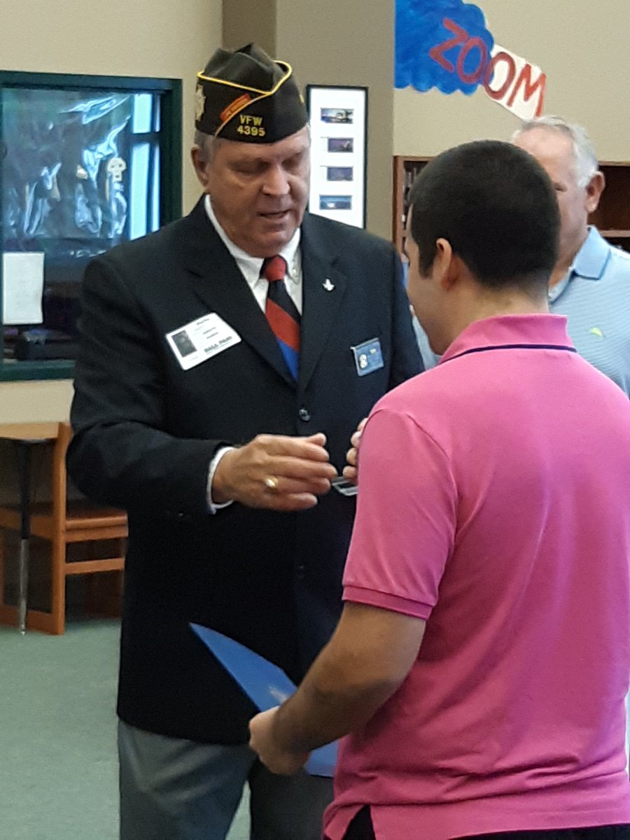 CFHS_Library's tweet photo. Congratulations to our student David for winning the Voice of Democracy #vod audio-essay contest sponsored by the Veterans of Foreign Wars! Way to go David! #vfw #winningessay @CFHS_Knights #uKnighted #scholarship #voiceofdemocracy https://t.co/le9PY1XfAj