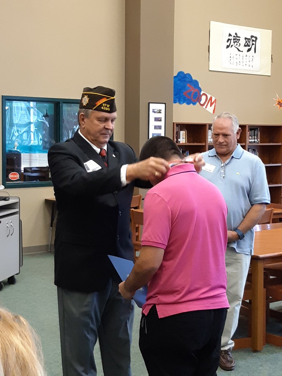 CFHS_Library's tweet photo. Congratulations to our student David for winning the Voice of Democracy #vod audio-essay contest sponsored by the Veterans of Foreign Wars! Way to go David! #vfw #winningessay @CFHS_Knights #uKnighted #scholarship #voiceofdemocracy https://t.co/le9PY1XfAj