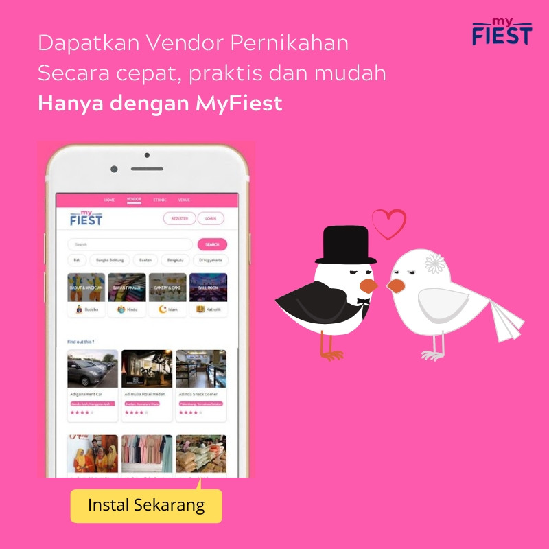 myfiest's tweet photo. Mau mudah mencari vendor pernikahan yang profesional? MyFiest aja! Instal aplikasi MyFiest di Plasytore https://t.co/aMBp6Hy3P5

#MyFiest #vendorpernikahan #weddingvendor #vendorwedding #vendordekorasi #vendorfotografi #vendorcatering #vendor https://t.co/ML1nfWVEuw