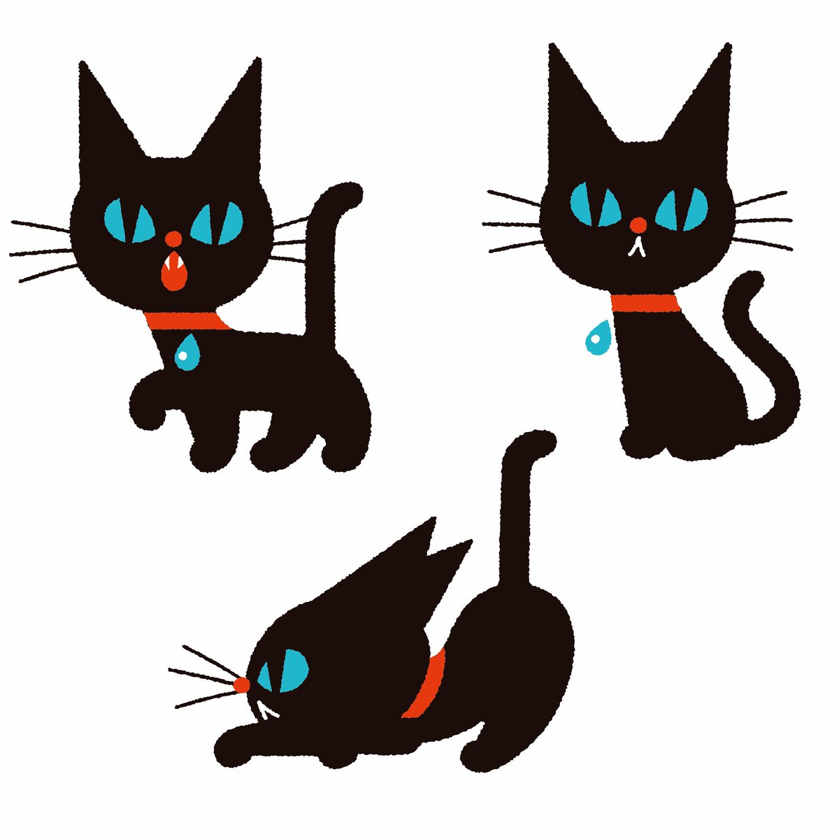 no humans simple background neckerchief sailor collar black neckerchief blue background cat  illustration images