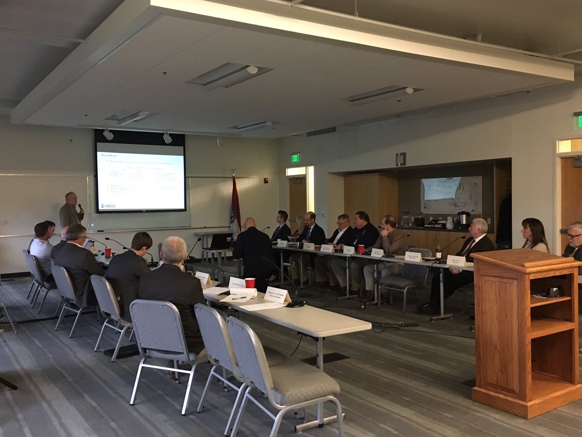 MoDNR's tweet photo. .@GovParsonMO’s Flood Recovery Advisory Working Group is discussing potential recommendations &amp; the draft interim report. #MoFlood #MoRecovery @USGS https://t.co/VKpmWibMib Watch live https://t.co/0wi2IJk4Iz https://t.co/DFxi7yA2Gv