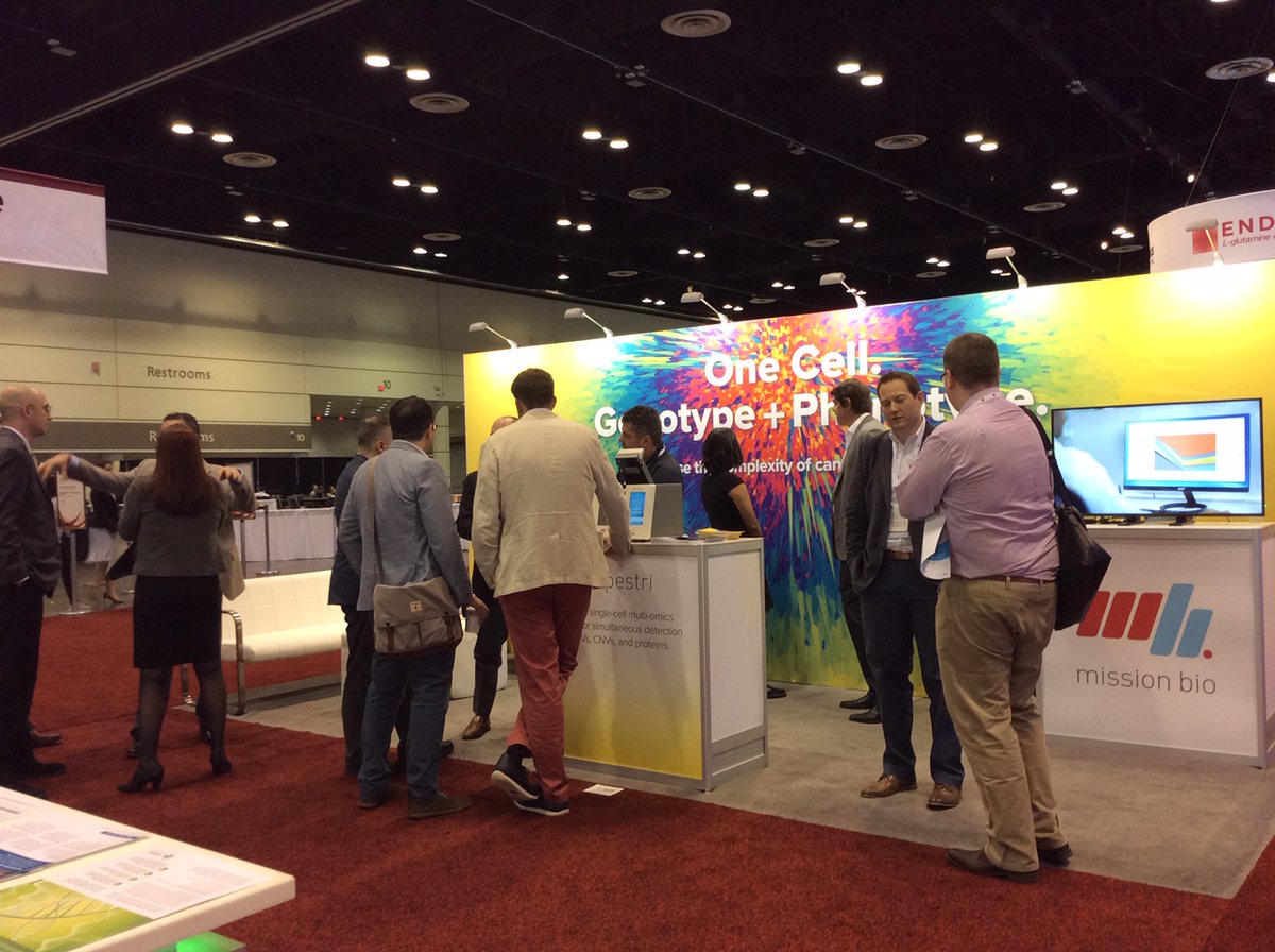 MissionBio's tweet photo. Last day to take a walk through the exhibit hall at #ASH19. Visit booth #1769 so we can talk to you about our latest launch: SNVs+CNVs+protein at the single-cell level .
Take a look to oral presentations today that feature our technology: https://t.co/FqKzc3f2Lj https://t.co/m6HCFnAOic