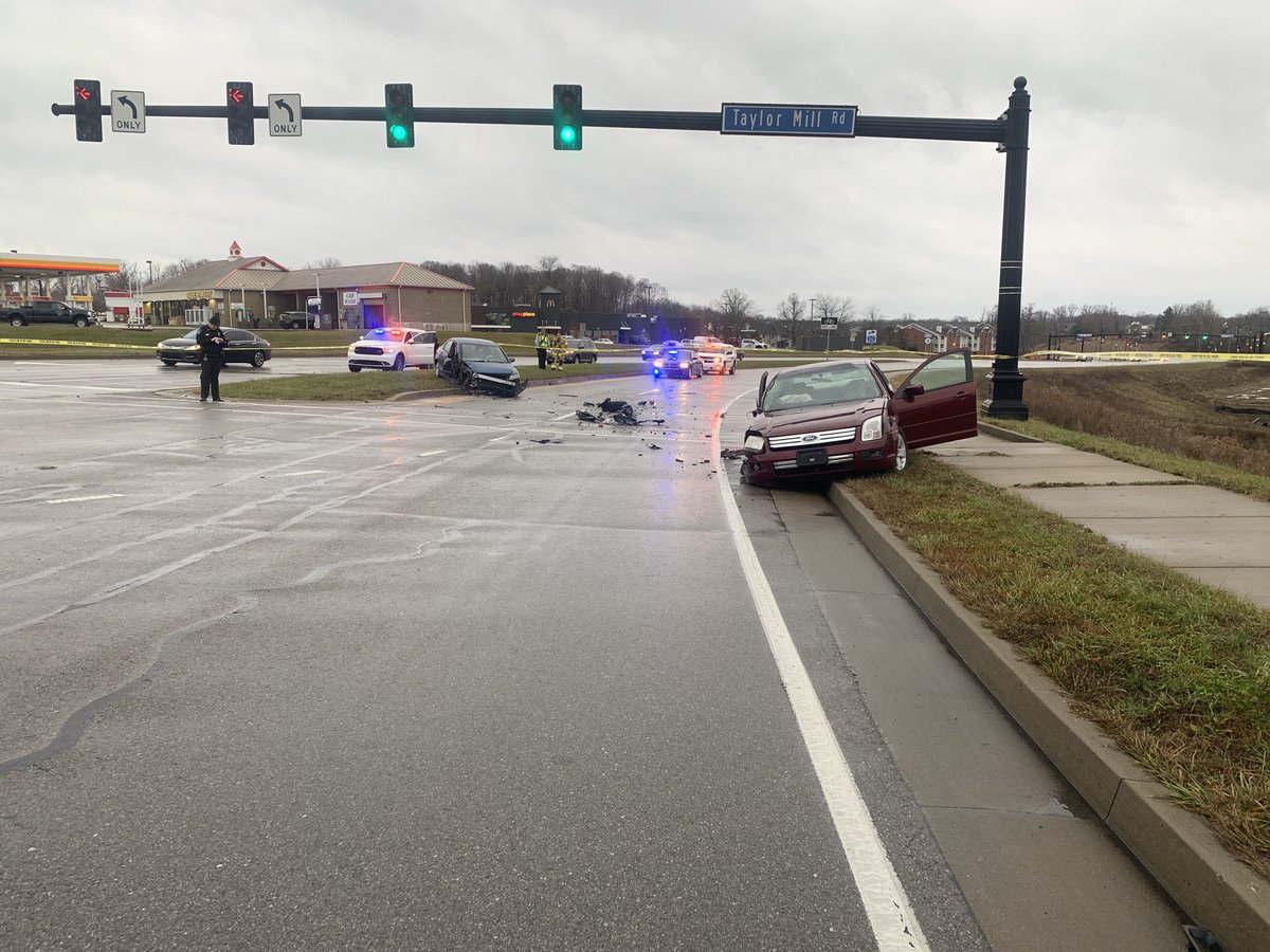 tmfireky's tweet image. MVA SB KY16 @ Taylor Mill Road, closed for accident reconstruction