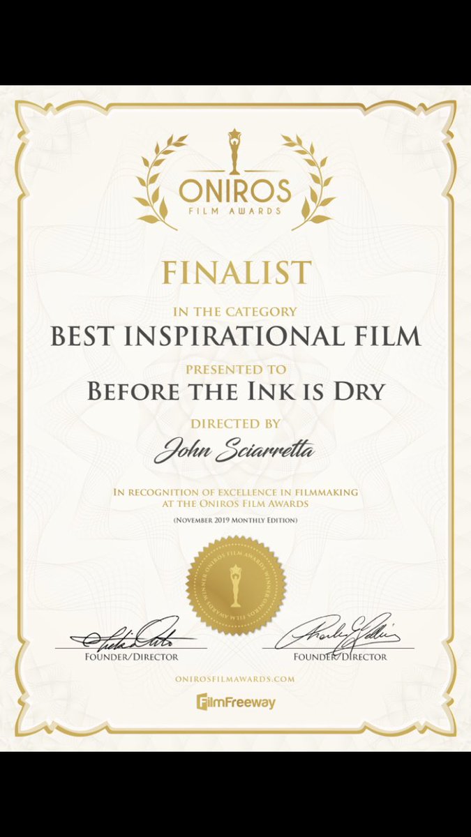 FlickLounge's tweet photo. Grateful to be in the race! Congrats to all the winners! Thanks to the great @OnirosFilmAward for te opportunity!  I’ll be back with my next film! #drama #shortfilm #SupportIndieFilm #indiefilm #filmfestival https://t.co/9ipvj5SYe6