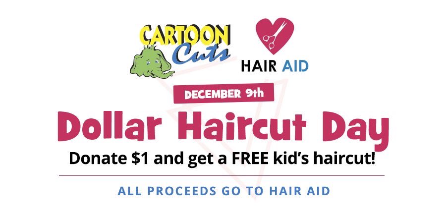 CartoonCuts's tweet photo. $1 HAIRCUTS AT CARTOON CUTS ALL DAY. All proceeds go to charity. #cartooncuts #kids #miami #dc https://t.co/VzZ2M7z0BR