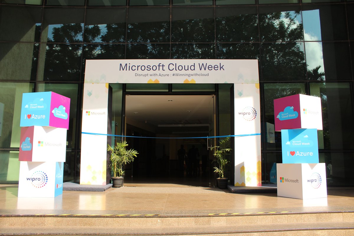 Wipro's tweet photo. We inaugurated and kickstarted a week-long ‘Microsoft Cloud Event’, a joint event by Wipro &amp; Microsoft at Bangalore, Chennai, Hyderabad &amp; Pune today. This is an exclusive event hosted by Microsoft for Wiproites to learn &amp; disrupt with Azure. #WinningWithCloud #DisruptwithAzure https://t.co/dhFby8ES01