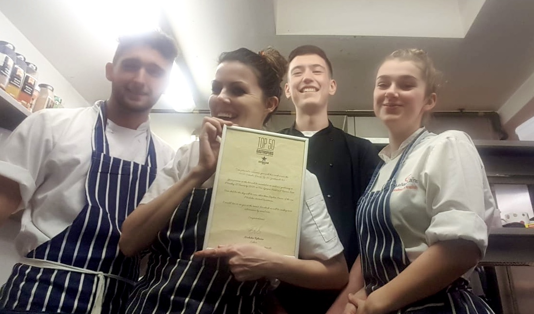 FiveBellsDevon's tweet photo. The team celebrating being in the #top50gastropubs! https://t.co/FX2709vaDf