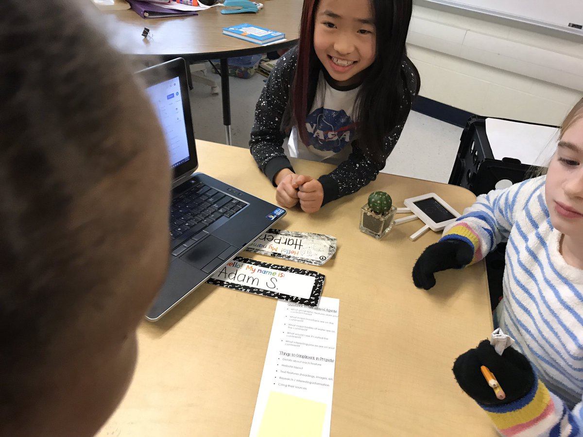 HaycockMrJames's tweet photo. Last week, many of our @Hay3rdGrade students finished Google Sites about continents. In this #PBL, they researched, collaborated, and communicated. Here, @MsLomont's students are sharing with their sixth grade buddies. Awesome work! #FCPSpog #FCPSPBL #HaycockHighlights https://t.co/0lnjhEngVd