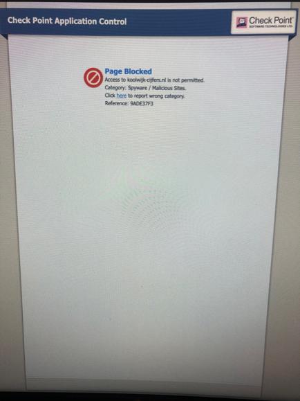 Amazing to experience in real time how a malicious website is blocked by Check Point!