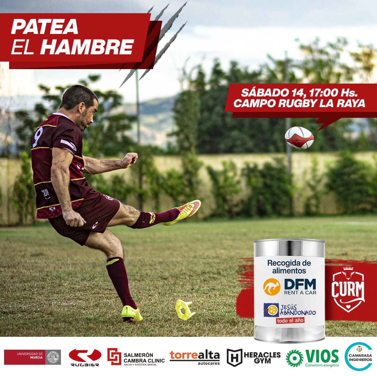 RUGBYMURCIACURM's tweet photo. 📣Próximo partido de liga
🆚️ @RugbyCartagena por el #liderato
Realizaremos recogida de alimentos para @FJAbandonado con @alquilerdfm
#PateaElHambre #GoCURM #Rugby #Murcia
@UMUdeportes @viosenergia @HeraclesGym @RugbySpainCom @RugbierEurope @murciadeportes @radiomarcamur @UMU https://t.co/mZZgeuILCt