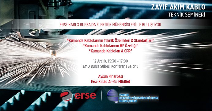 ersekablo's tweet photo. Elektrik Mühendisleri Odası Bursa Şubesi’nde düzenlenecek olan “Kumanda Kabloları” hakkındaki teknik seminerimizde mühendislerimizle biraraya geliyoruz.
12 Aralık Perşembe, 15:30 - 17:00.
#ersekablo #zayıfakımkabloları #üretim #erflex #kontrolkabloları #ersekabloteknik @bursaemo https://t.co/fPawjrHijm