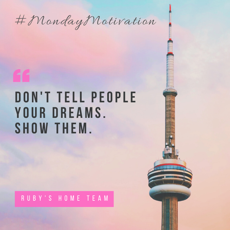 RubyBhallaRE's tweet photo. " Don't tell people your dreams. Show them. "
#mondaymotivation #rubyshometeam #rubyshometeamny #rubyshometeamnj https://t.co/z88gxItpdC