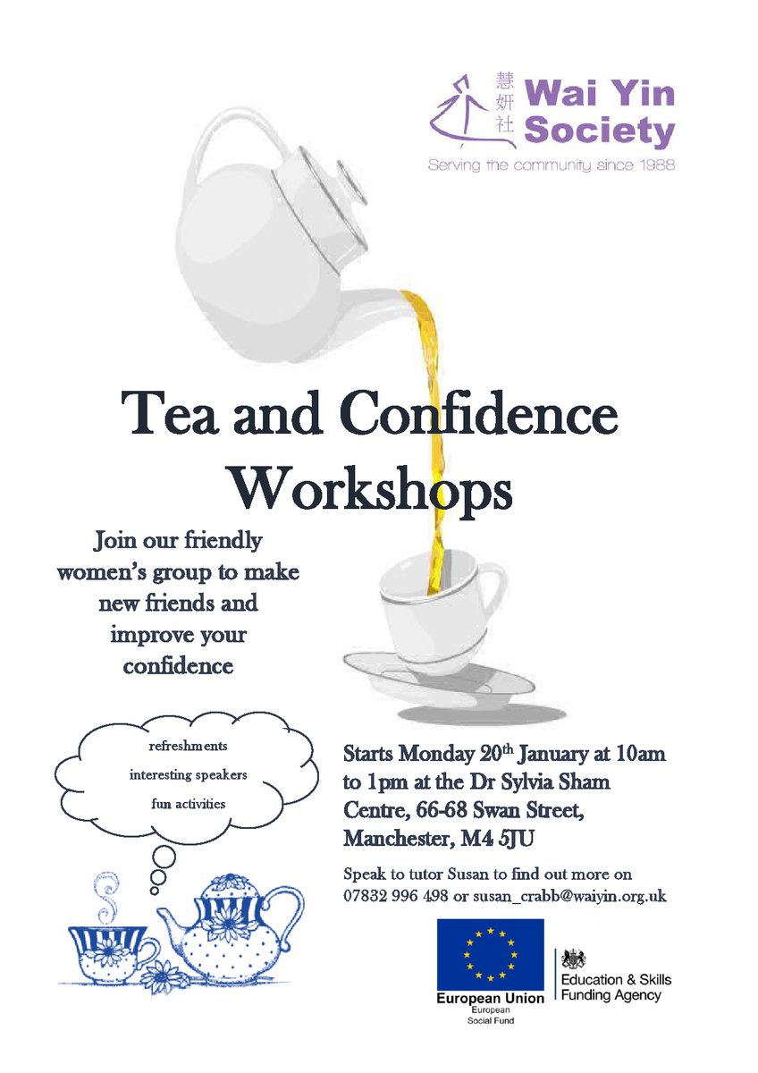 Are you a BME woman who would like to build your confidence, meet new friends & hear inspirational female speakers in an informal setting over tea & cake? Call Susan to find out more on 07832 996 498 #confidence #womentogether #women #Manchester #friends