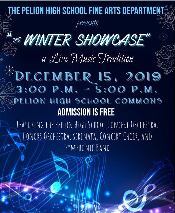 Pelion Elementary (@pes_panthernews) on Twitter photo Attention PES Family!
The Pelion High School Fine Arts Department will be presenting our Annual Winter Showcase this Sunday at 3:00pm in the PHS Commons Area!! We hope you can join us this Holiday Season! #PantherPRIDE @Lex1elves <a href="/PrincipalPoole1/">Debbie Poole</a> <a href="/deyo_stephen/">Stephen Deyo</a> <a href="/TeachGrowBloom/">Casey Davis</a> Attention PES Family!
The Pelion High School Fine Arts Department will be presenting our Annual Winter Showcase this Sunday at 3:00pm in the PHS Commons Area!! We hope you can join us this Holiday Season! #PantherPRIDE @Lex1elves <a href="/PrincipalPoole1/">Debbie Poole</a> <a href="/deyo_stephen/">Stephen Deyo</a> <a href="/TeachGrowBloom/">Casey Davis</a>