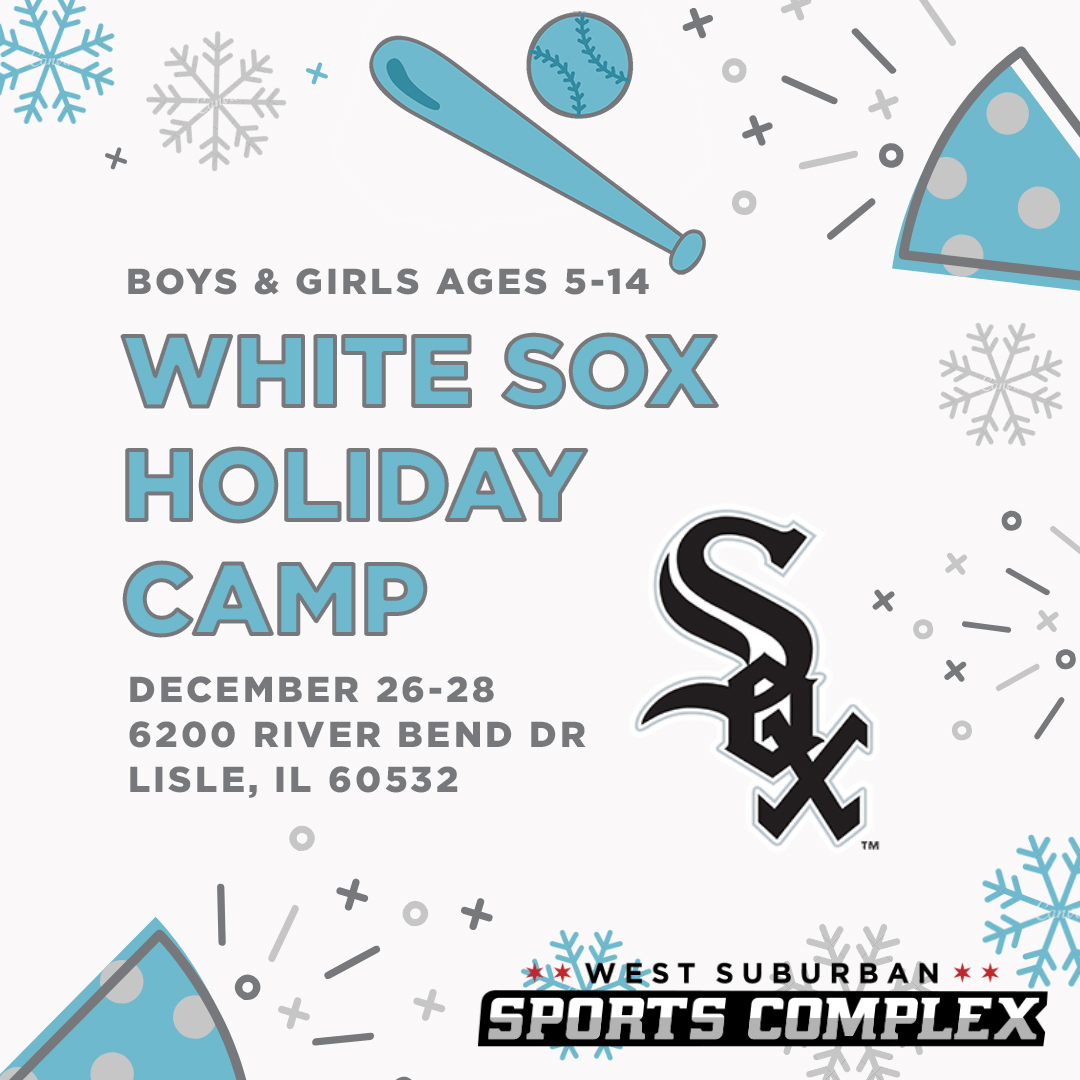 wssportscomplex's tweet photo. Keep your ⚾ skills sharp this off-season at the @WhiteSox 3-Day Holiday Camp ❄️ December 26-28. Boys &amp; Girls ages 5-14 welcome. This camp also makes a great gift! 🎁

Register ➡️ https://t.co/2Jn1iEKej7
-
#happyholidays #holidayseason #HolidayGiftGuide #WhiteSox #baseball https://t.co/mIgYItsNAM
