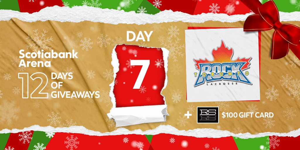 It's DAY 7 of our 12 Days of Giveaways 🎁 

RETWEET THIS + FOLLOW for a chance to WIN tickets to a <a href="/TorontoRockLax/">Toronto Rock</a> game + $100 to @rs_restaurant! 

Rules: bit.ly/2QRsYV0