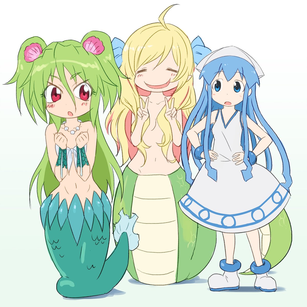 イカ娘 「最近仕事中ループ視聴してるアニメ

邪神ちゃんドロップキック
波打ち際のむろみさ」|大久ｲ呆(聡)のイラスト