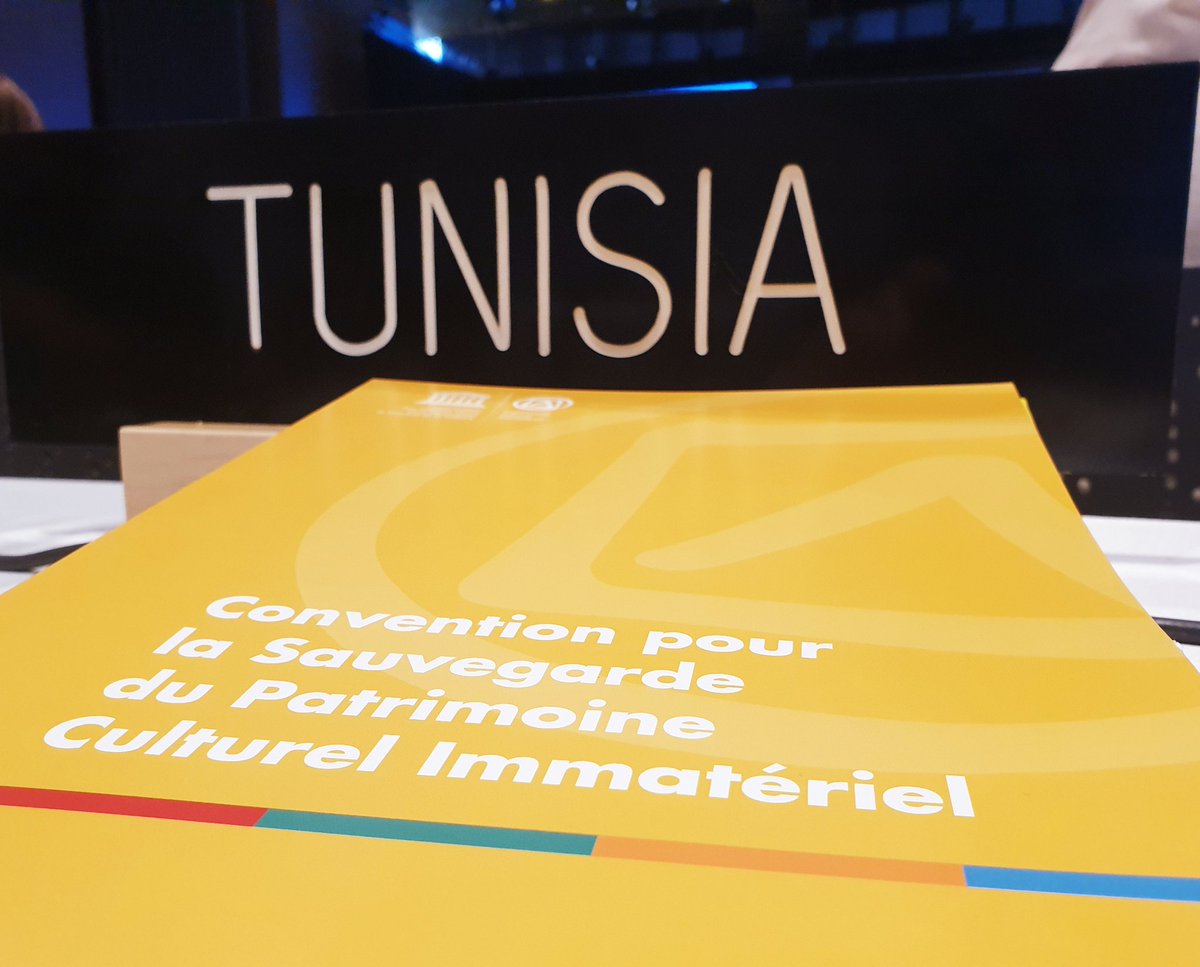 GHAZIGHERAIRI's tweet photo. En route vers une nouvelle inscription sur la liste représentative  du patrimoine culturel immatériel, la Tunisie est au cœur de la 14ème session du comité intergouvernemental de sauvegarde du patrimoine culturel immatériel de L' @UNESCO. #Tunisia
@TunisieUnesco #ICH14com https://t.co/NlKxJZtcTO