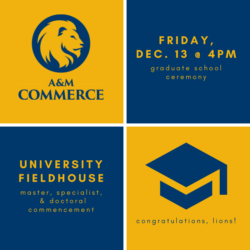 tamucregistrar's tweet photo. We're coming up on our favorite time of year: GRADUATION!🎓

Graduate students, we can't wait to see you grace the stage this Friday to celebrate you and all of your accomplishments! 💙🦁💛 https://t.co/hTE82VV42y