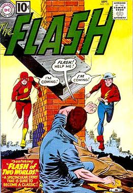Did you know DC is credited with popularizing the idea of large-scale crossovers in comics? Flash of Two Worlds landmark story pub '61 introduces Earth-2 &amp; the multiverse to DC. It features the classic flagship story &amp; other subsequent Pre-Crisis Flash material. #FolkloreThursday