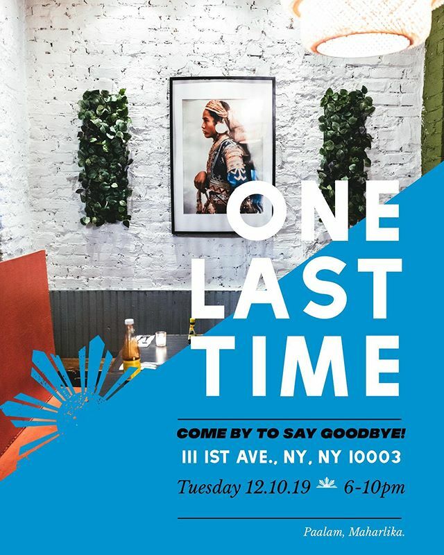 Tomorrow we open our doors at 111 1st Avenue, one last time. Drop by to run your fingers across your favorite chair, take a photo, or relive a memory or two. We’ll be there to say thank you and paalam, Maharlika. #TheMaharlikans ift.tt/356wHSO