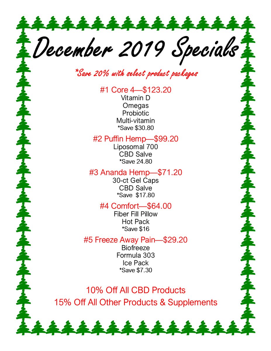 swickardchiro's tweet photo. Don't forget about the product discounts until December 24! Save up to 20%!! #swickardchiro #shawneechiro #chiropractic #shawnee #acupuncture #christmas #lenexa #overlandpark #kansascity #kc https://t.co/APYT1vxg6t