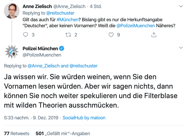 vonDobrowolski's tweet photo. Ich bin froh, dass @PolizeiMuenchen es immer wieder schafft, auch angesichts schwerer und emotionalisierter Sachverhalte stabil zu bleiben. Anstand gegen radikale oder extremistische Hetze zu zeigen.
#DigitalPolicing in Bestform.
Danke, dass es euch gibt! ✊🏼💜 https://t.co/61wR807Nsk