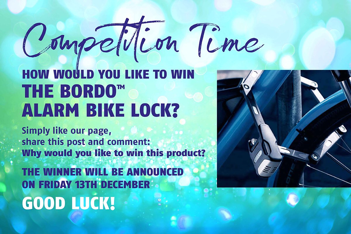 It’s week 2 of our three week Christmas giveaway.. and here’s one for the cyclists! Win a FREE Bordo Alarm activated bike lock. Just like, share and comment to enter the Prize Draw! 🚲 #abuscycling #cycling #bikes #bikelock #ChristmasCompetition #competition