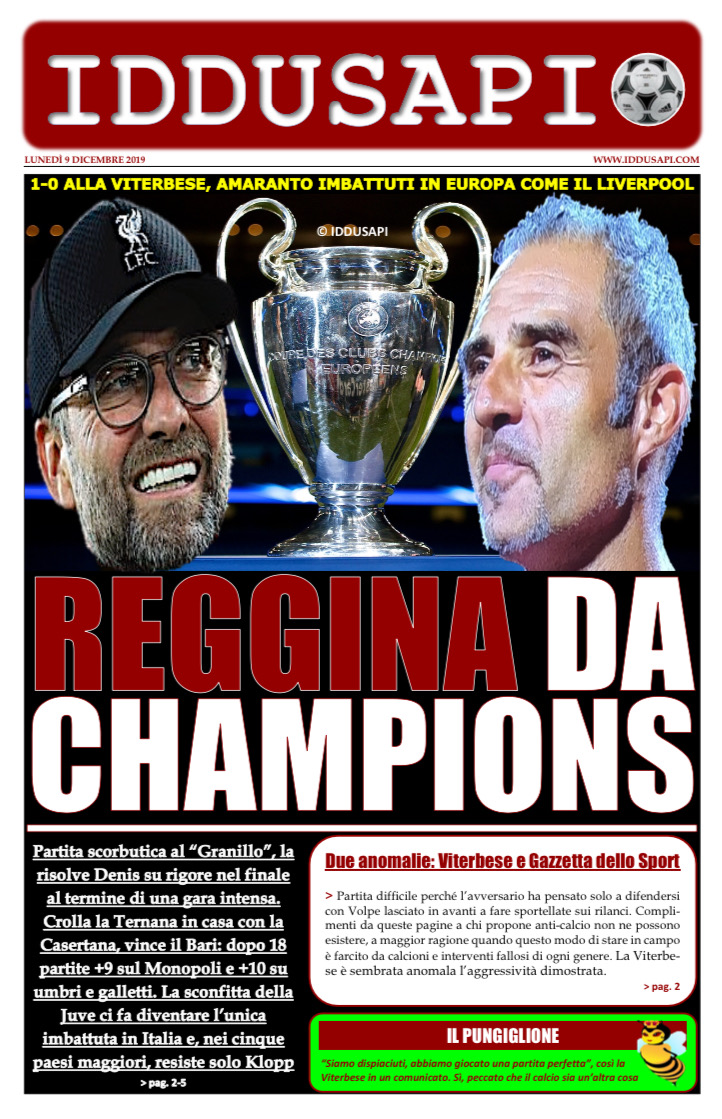 Iddusapi's tweet photo. Serie C 2019/2020: Reggina-Viterbese Castrense 1-0
REGGINA DA CHAMPIONS
https://t.co/JPncJy9Rl1
#Iddusapi #AreaAmaranto #Reggina #RegginaViterbese #ChampionsLeague #Liverpool #Klopp #MimmoToscano #LucaGallo https://t.co/JaO0nwFjXQ