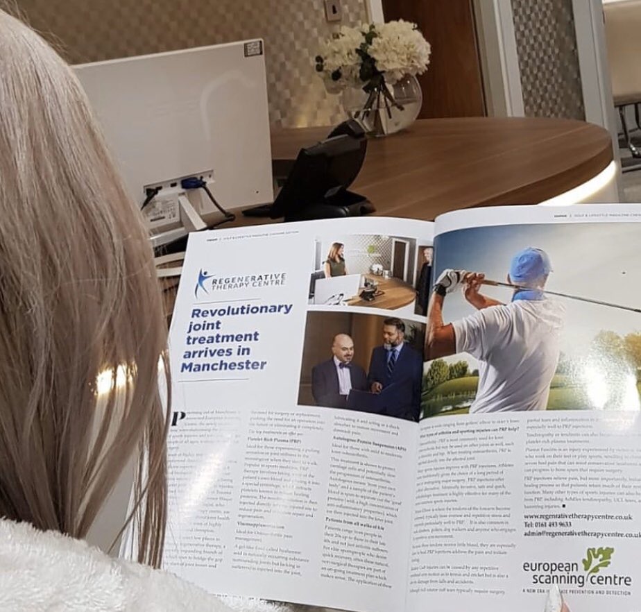 RegenerativeTh1's tweet photo. #CasualMonday for us at Regenerative Therapy Centre located at @european_scanning_centre #Manchester . One of today's patients enjoying reading about regenerative Treatments in our latest article published by @salutionspublishers#regenerativetherapycentre #regenerativemedicine https://t.co/VPWXmypYKn