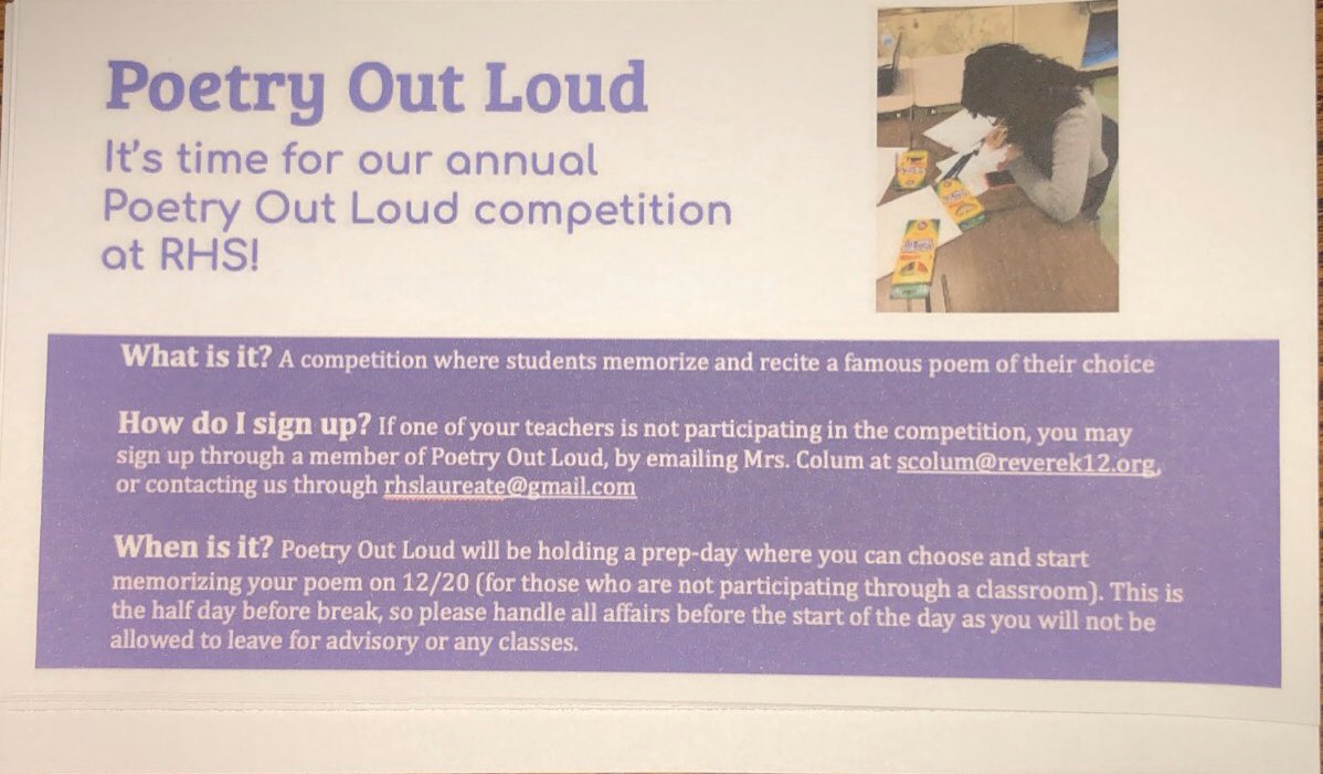 RHS Poetry Out Loud tweet media