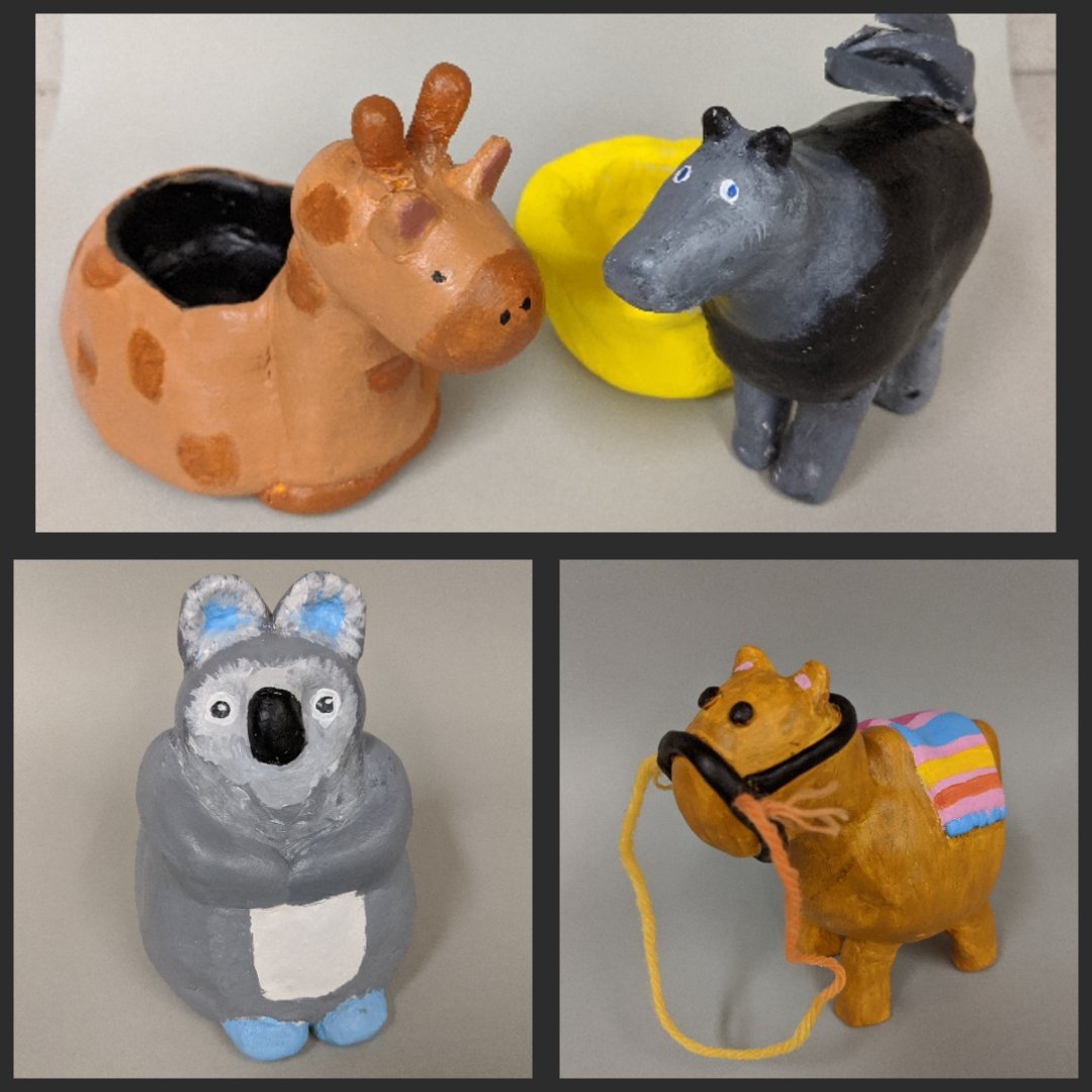 GJHSArt's tweet photo. 8th grade Artist showing off the skills and creativity with clay sculpture. @GJHSPirates https://t.co/boKaFPVUc8