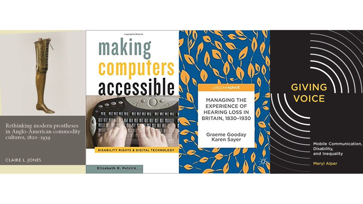 The history of disability technologies is a rising subfield: prosthetics, assistive technologies, and medial devices, including works by Graeme Gooday &  @ProfKarenSayer,  @Liz_Petrick,  @MerylAlper, and the edited collection by  @Claire_L_Jones